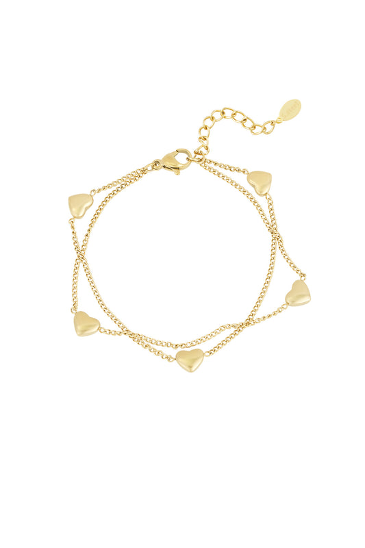 Lots of heart armband - goud