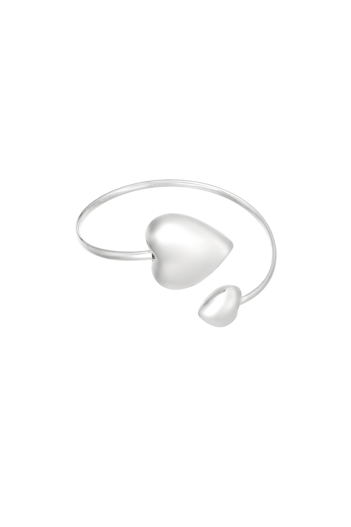 Dual heart armband - zilver