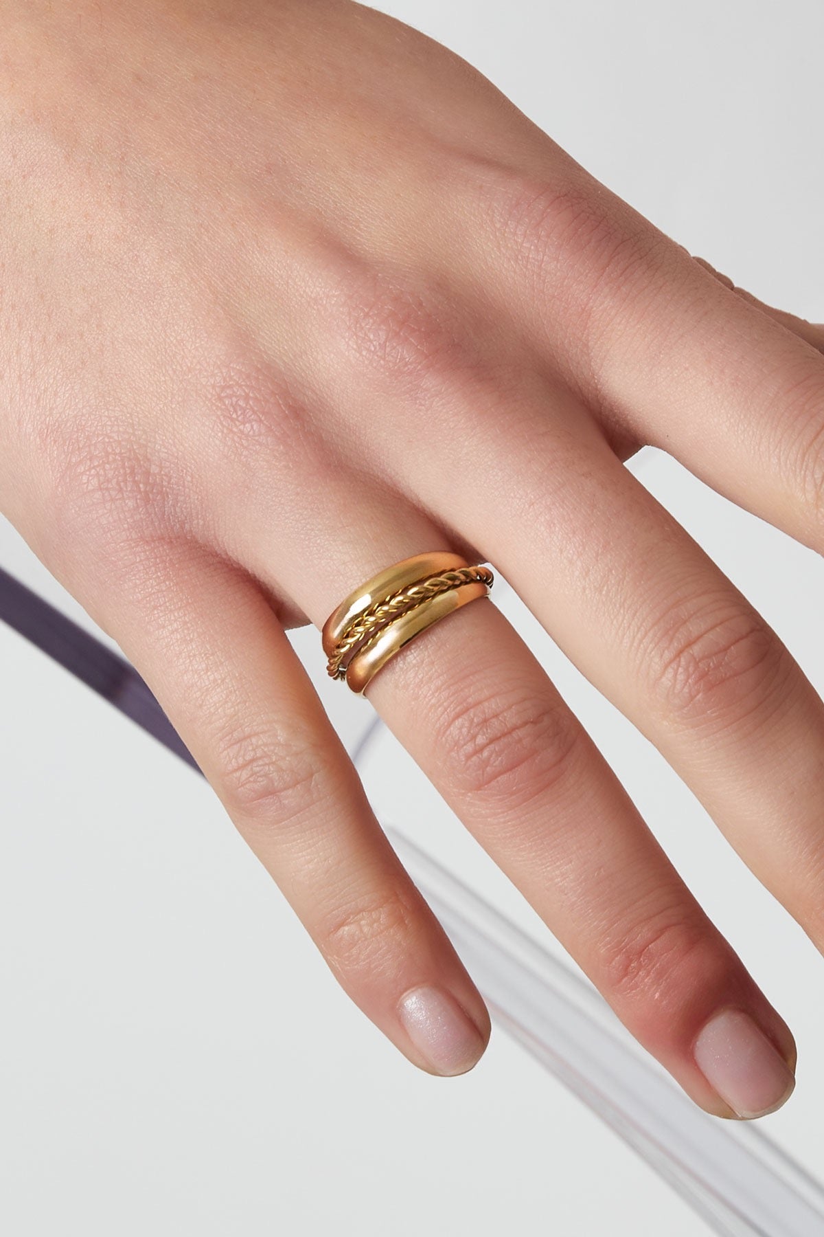 Layered spiral ring - goud