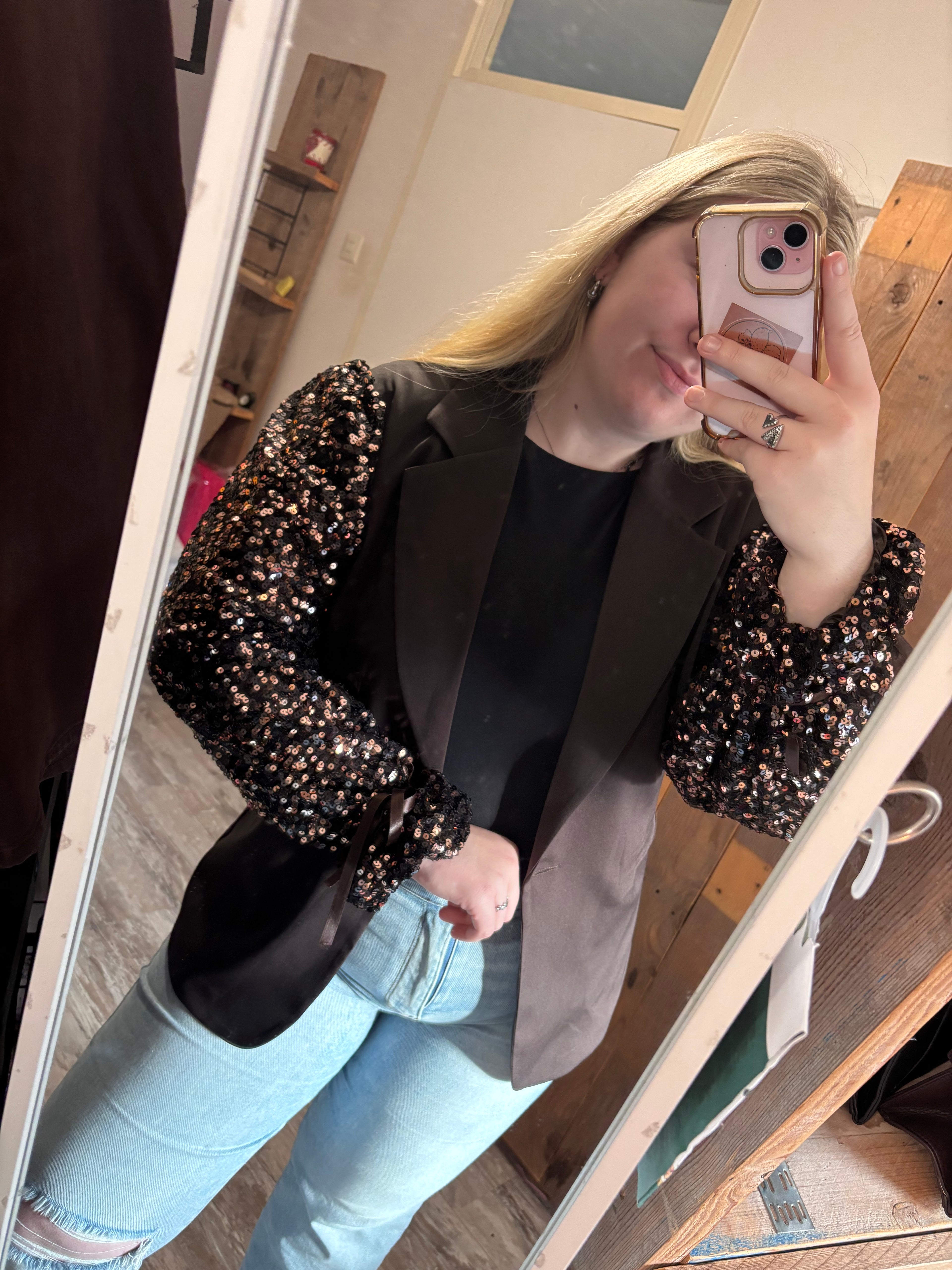 Glamour glow blazer - brown