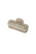 Fluffy haarklem recht - beige