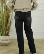 G-Smack Wide Leg Jeans – Washed Zwart