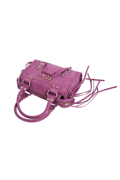 Accent Fringe Tas - Rozerood