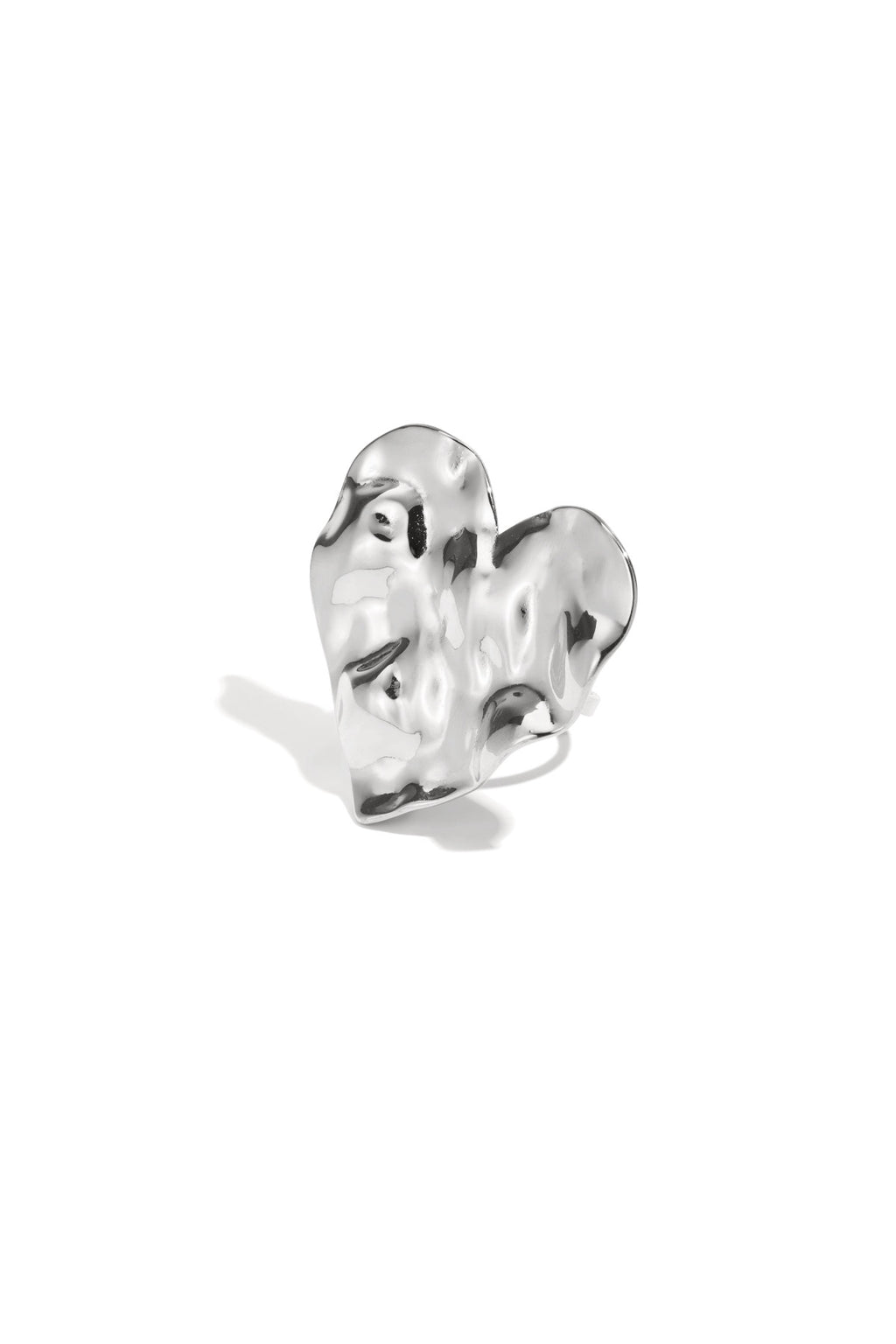 Statement textured heart ring