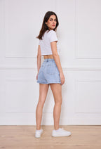 Trendy denim skort - blue