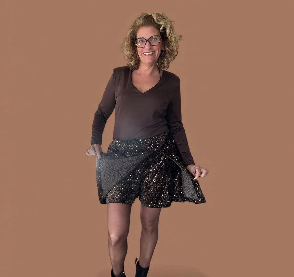 Glitter short - bruin