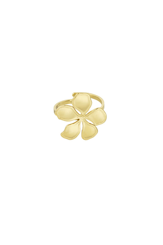 Glitz flower ring - goud
