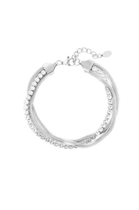 Speels met bling armband - zilver