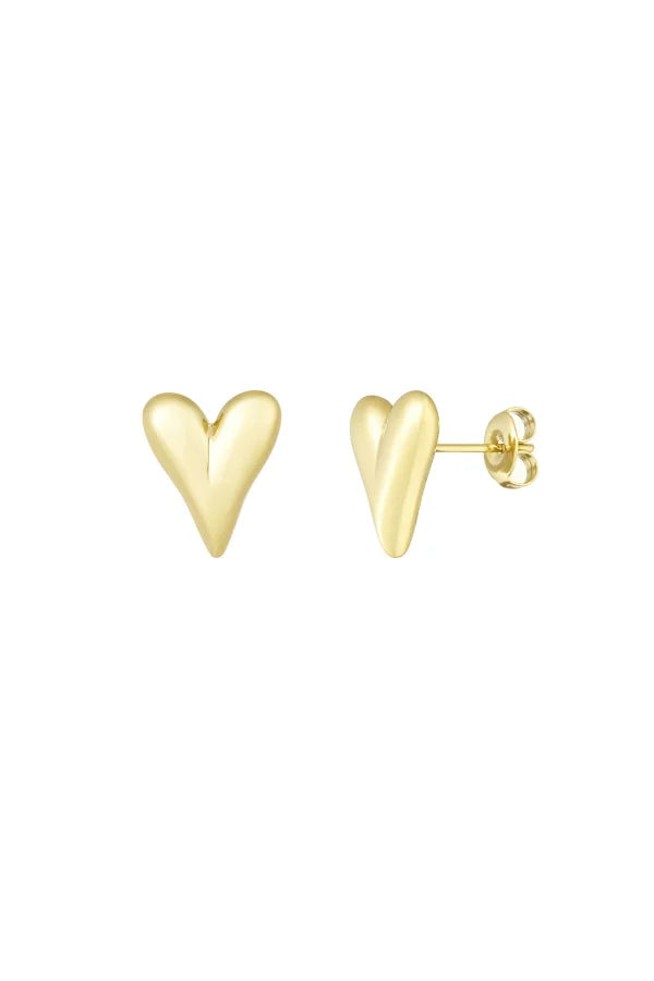 Mini hearts oorbellen - goud