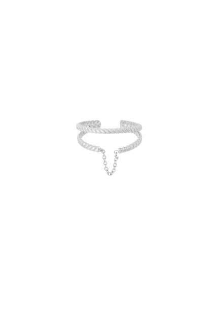 Twist & tangle ring - zilver