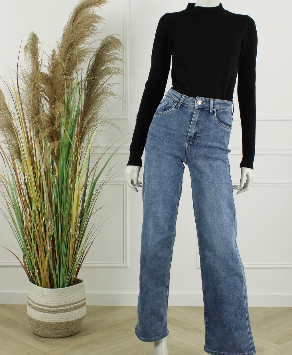 Goodies Wide Leg Stretch Jeans – Blauw