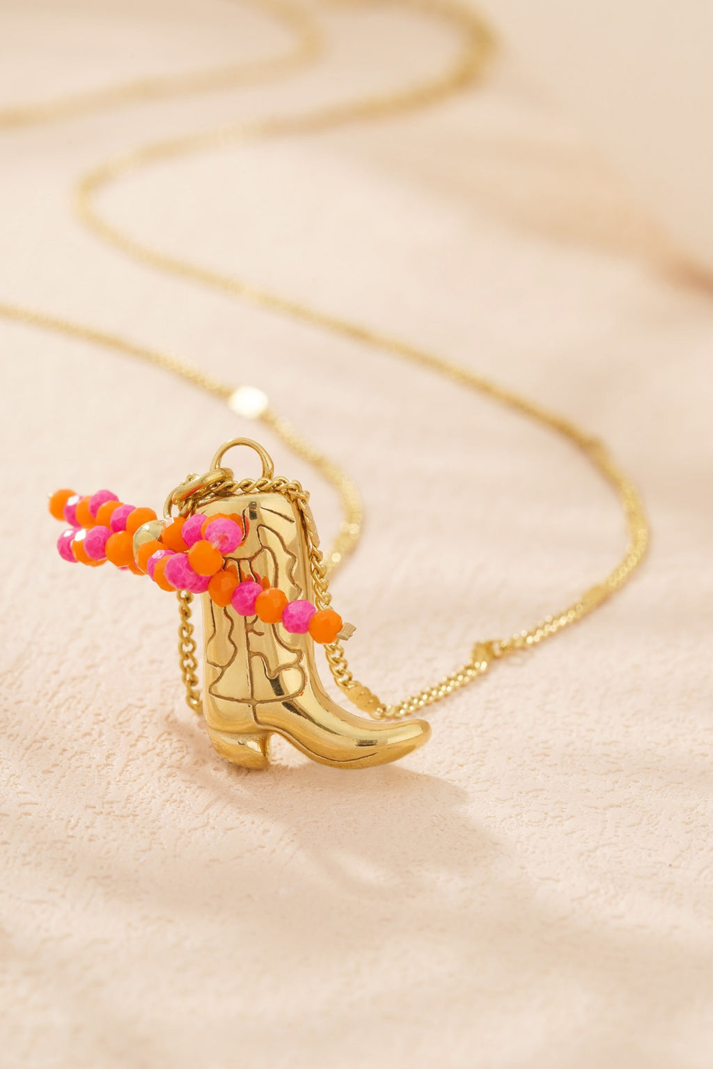 Cowboy laars ketting - goud