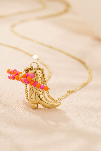 Cowboy laars ketting - goud
