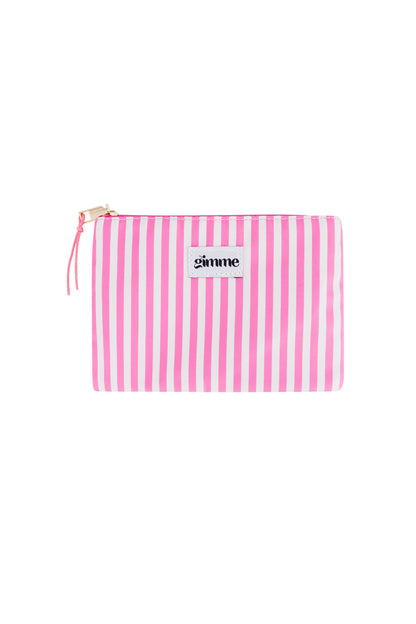Dunne streep plat toilettasje - roze
