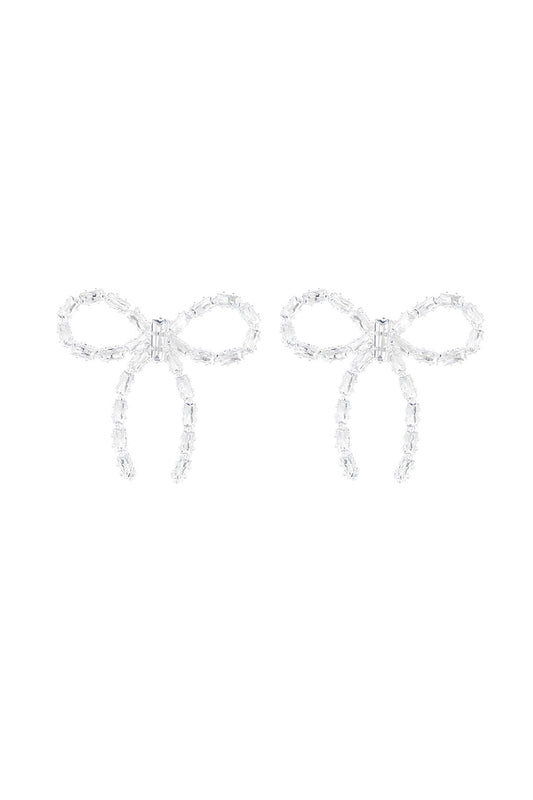 Merry bow oorbellen - zilver