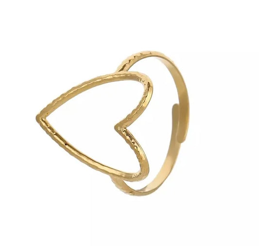 Open heart ring - goud