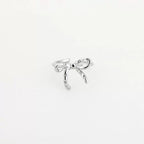 Glitter strikje ring - zilver