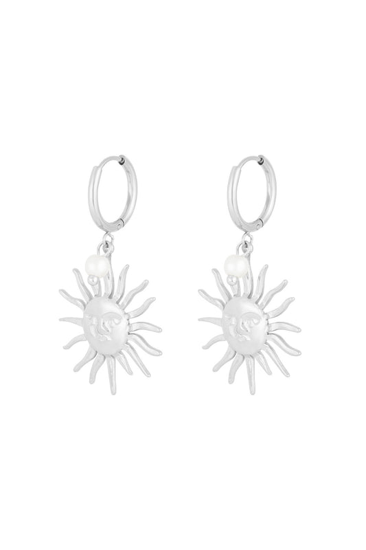 Sunny side oorbellen - zilver