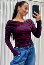 Kaylee top - burgundy