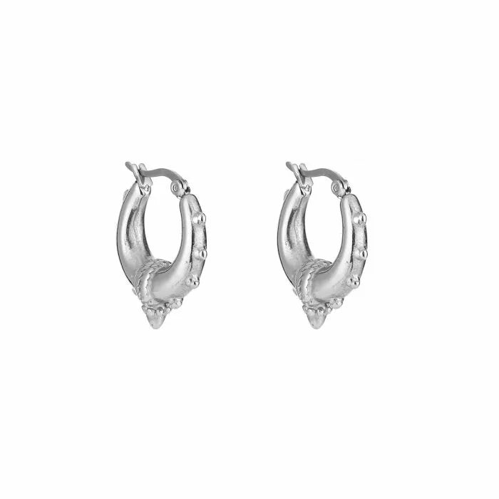 Bali hoops oorbellen - zilver