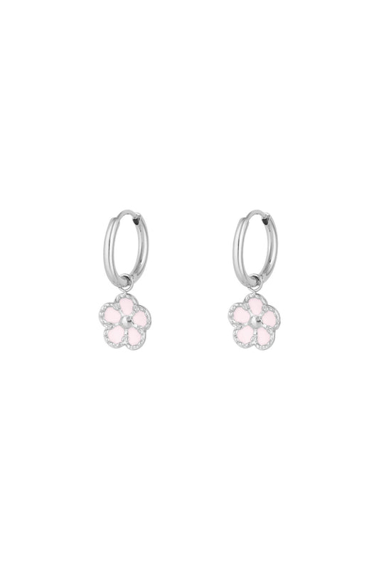 Flower cuteness oorbellen - zilver