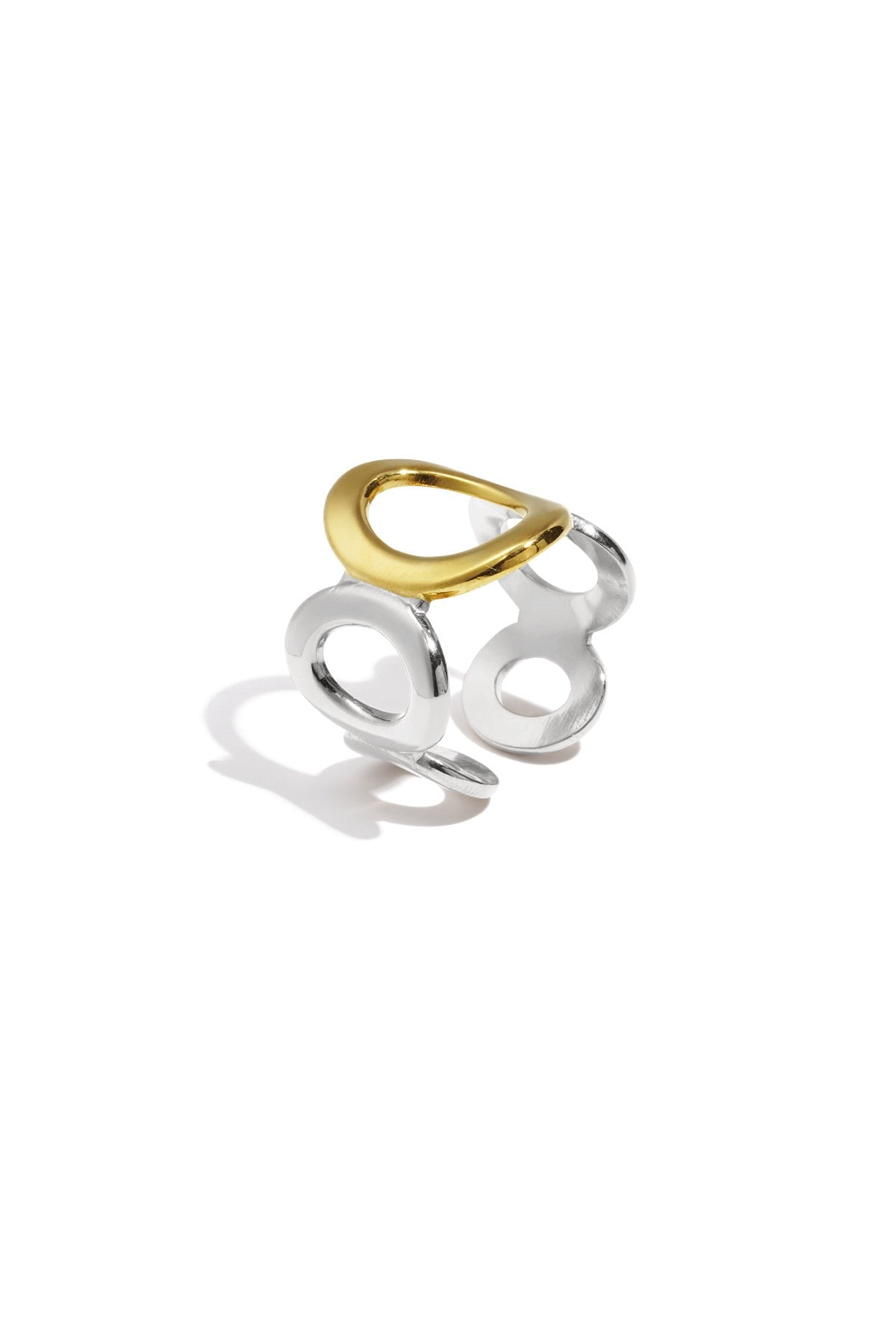 Open cirkel ring - goudzilver