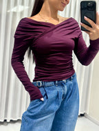 Kaylee top - burgundy