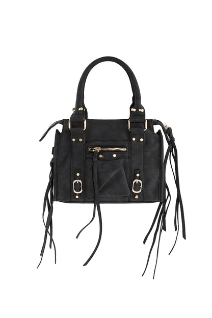Accent Fringe Tas - zwart