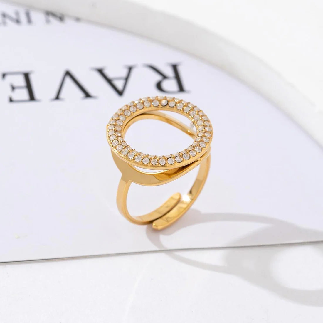 Glossy open ring - goud