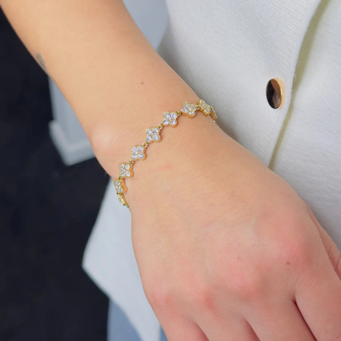 Clover spark armband - goud