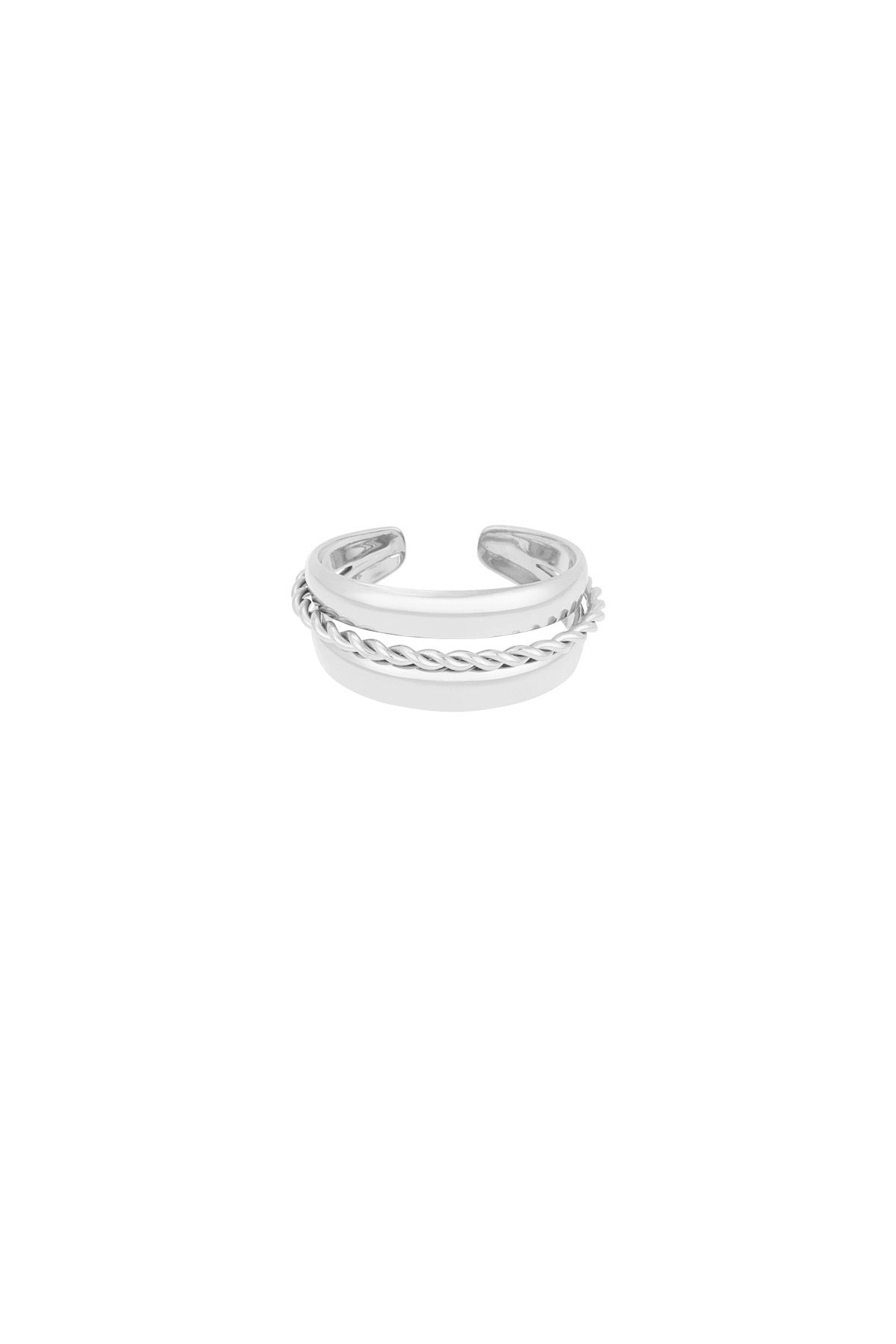 Layered spiral ring - zilver