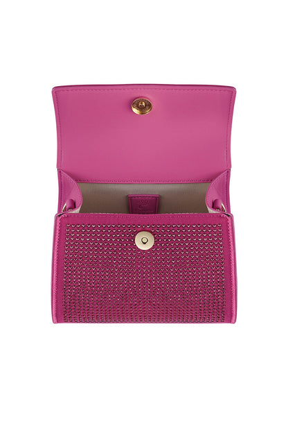 Strass handtas - fuchsia