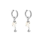 Pareltjes met schelp oorbellen - zilver