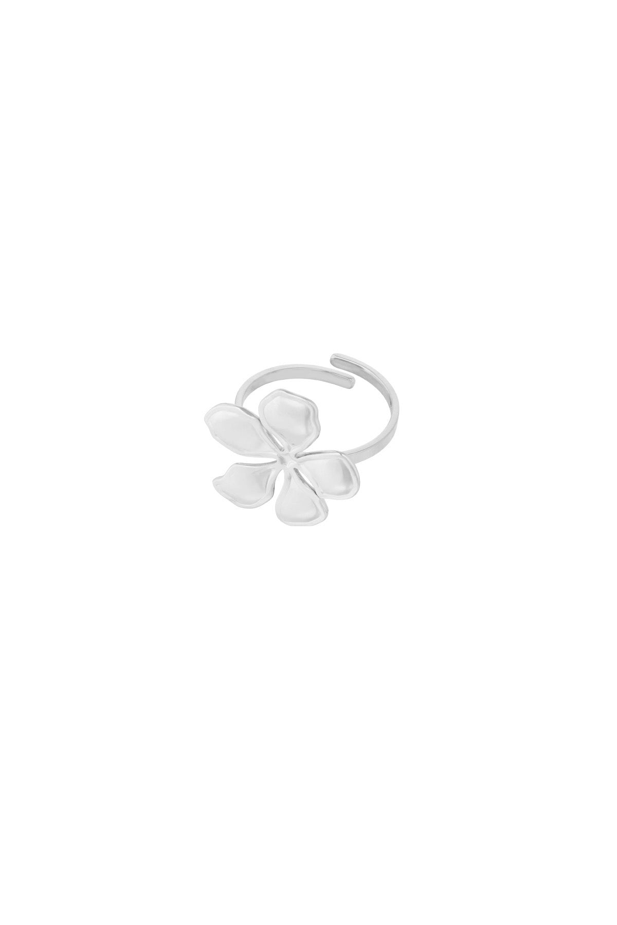 Glitz flower ring - zilver