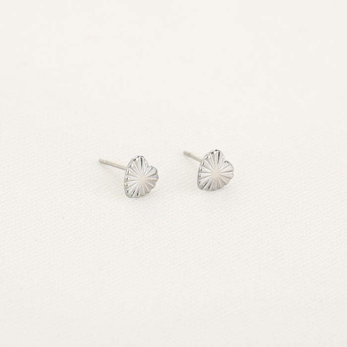 Hartjes studs oorbellen - zilver