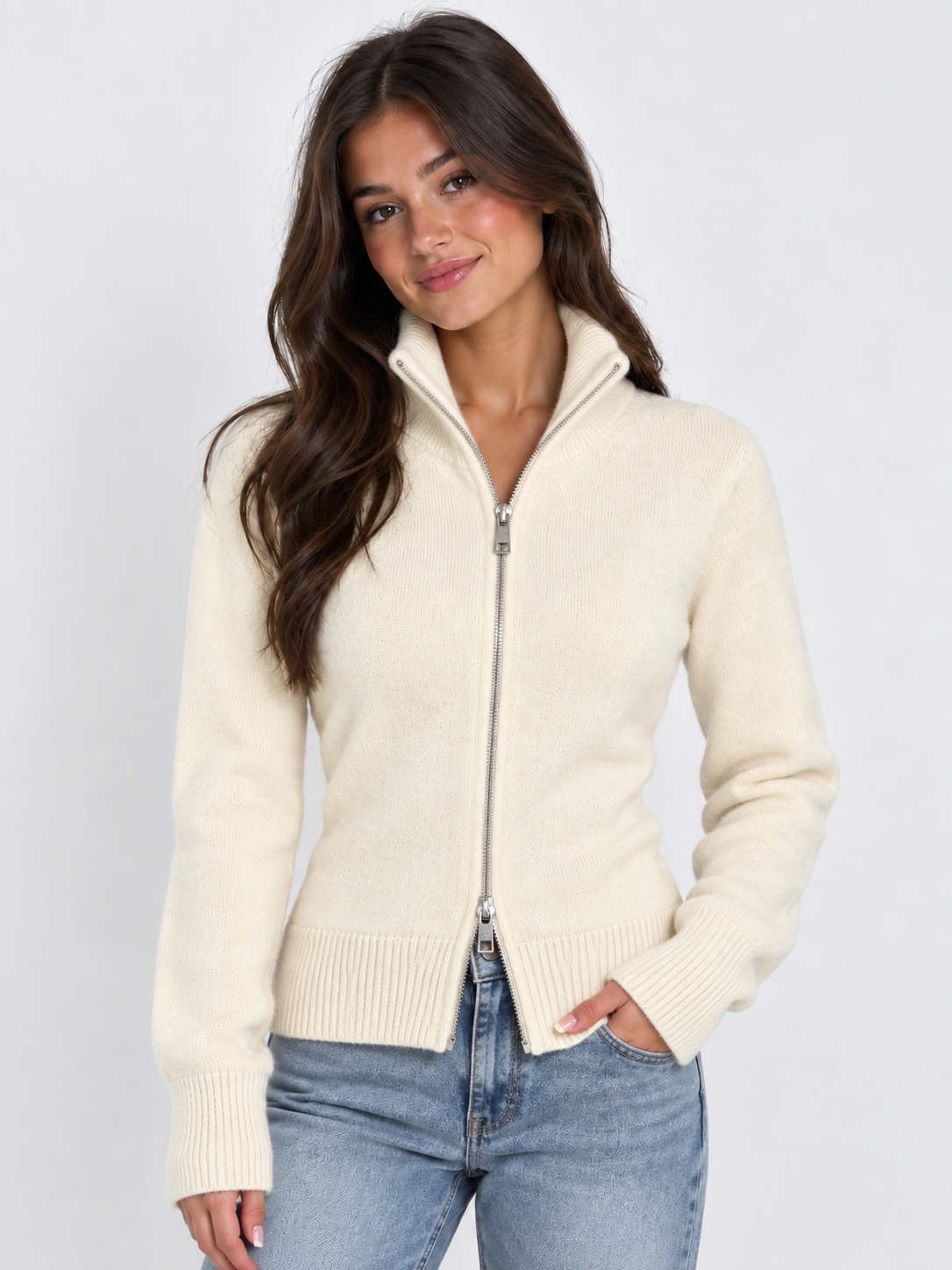 Luna zipper trui