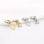 Dubbele hartjes oorbellen