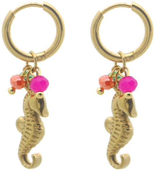 Seahorse oorbellen - goud