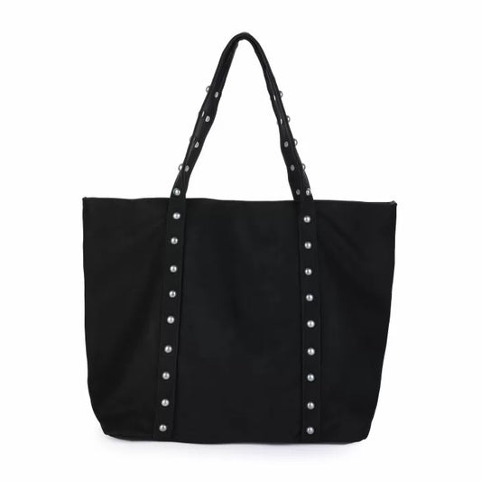 Studded shopper  - black