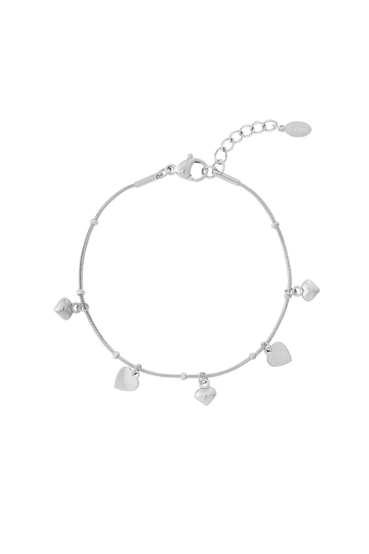 Mini hartjes armband - zilver