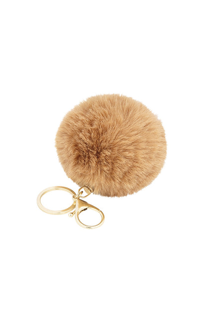 Puffy bal sleutelhanger - beige
