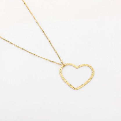 Lange ketting met xl hart - goud
