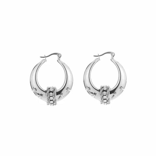 Boho shine oorbellen - zilver