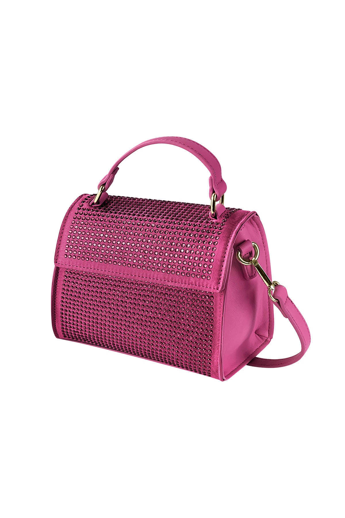 Strass handtas - fuchsia