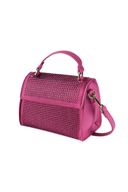 Strass handtas - fuchsia