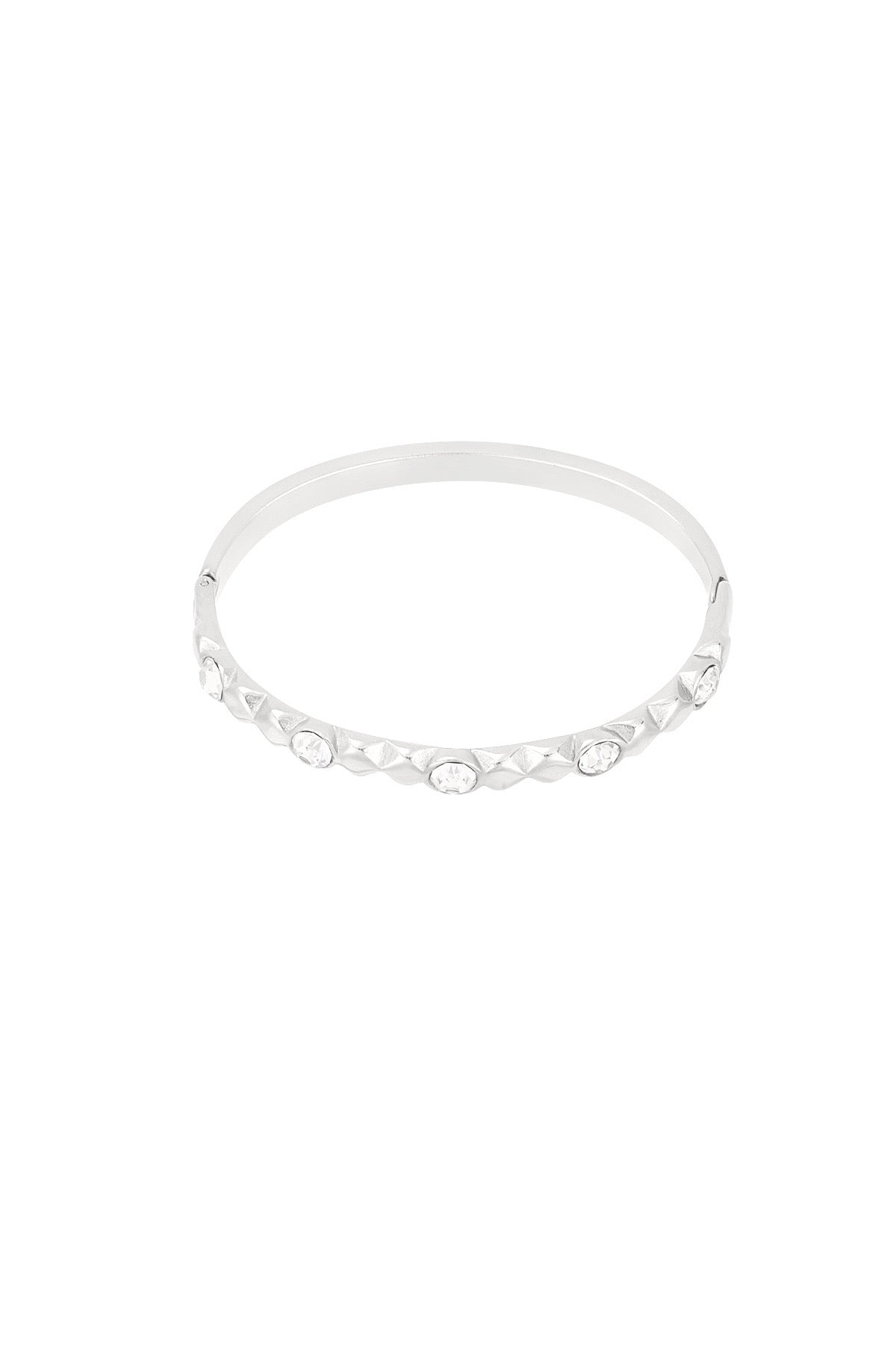 Diamond relief armband - zilver
