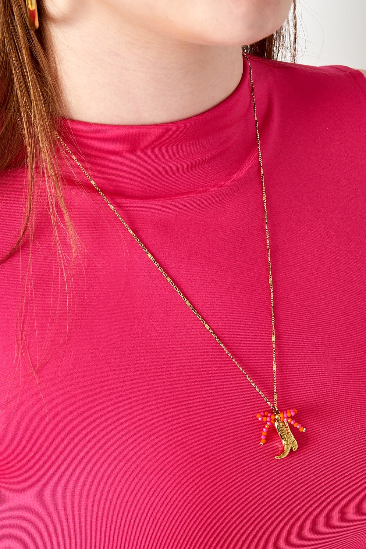 Cowboy laars ketting - goud