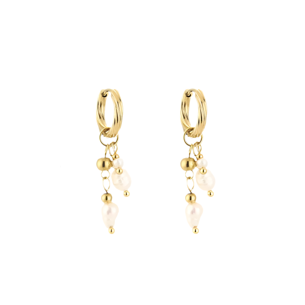 Pareltjes oorbellen - goud