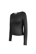 Everyday fit longsleevee lage hals - zwart