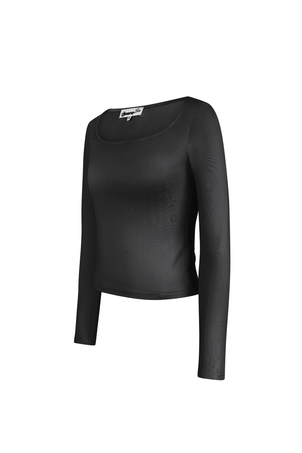 Everyday fit longsleevee lage hals - zwart